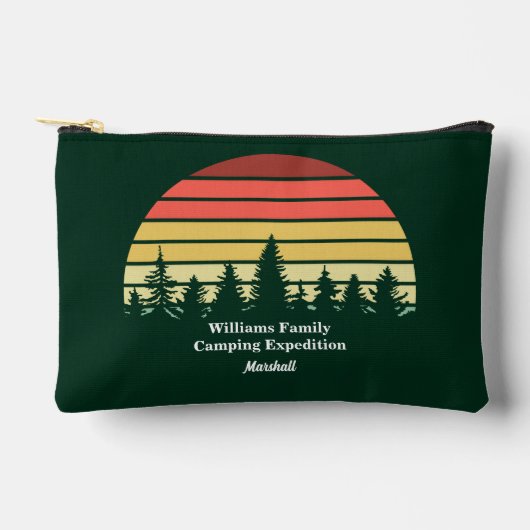 グリーンフォレストサンセットキャンプ旅行のカスタマイズ アクセサリーポーチ (正面)