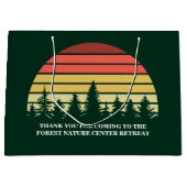 グリーンフォレストサンセット自然リトリートカスタム ラージペーパーバッグ (正面)