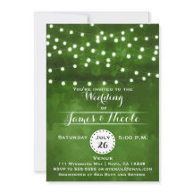 グリーンフォレストストリングライト ウェディング招待状