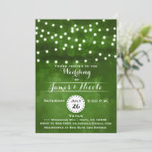 グリーンフォレストストリングライト ウェディング招待状 招待状 (スタンド正面)