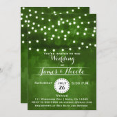 グリーンフォレストストリングライト ウェディング招待状 招待状 (正面/裏面)