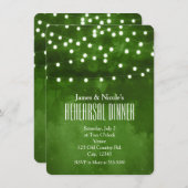 グリーンフォレストストリ素朴ングライトリハーサルディナー 招待状 (正面/裏面)