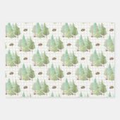 グリーンフォレストツリーズマッシュルーム ラッピングペーパーシート (正面2)