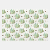 グリーンフォレストツリーズマッシュルーム ラッピングペーパーシート (正面)