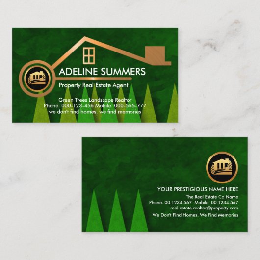 グリーンフォレストツリーズ金ゴールドホーム造園ガーデナー 名刺 (正面/裏面)