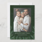 グリーンフォレストパインブランチ写真ホリデーカード シーズンカード (正面)