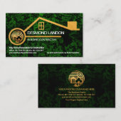 グリーンフォレストランドスケープ金ゴールド建物建築 名刺 (正面/裏面)