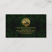 グリーンフォレストランドスケープ金ゴールド建物建築 名刺 (裏面)