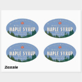 グリーンフォレストレッドリーフウッドメイプルシロップを焼いた 楕円形シール (シート)