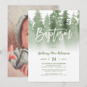 グリーンフォレスト写真洗礼 招待状 (正面/裏面)