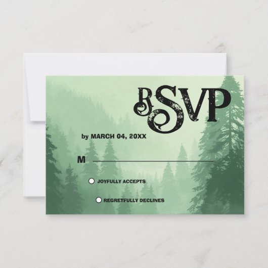 グリーンフォレスト結婚式RSVP 出欠カード (正面)