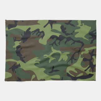 グリーンフォレスト軍隊迷彩柄 キッチンタオル
