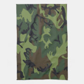 グリーンフォレスト軍隊迷彩柄 キッチンタオル (縦)