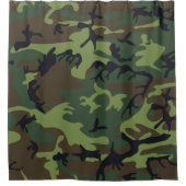 グリーンフォレスト軍隊迷彩柄 シャワーカーテン (正面)