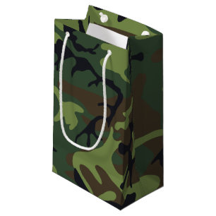 グリーンフォレスト軍隊迷彩柄 スモールペーパーバッグ