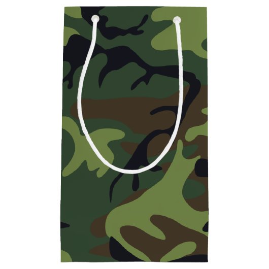 グリーンフォレスト軍隊迷彩柄 スモールペーパーバッグ (正面)