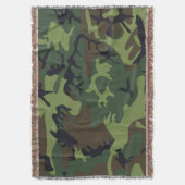 グリーンフォレスト軍隊迷彩柄 スローブランケット (正面縦)