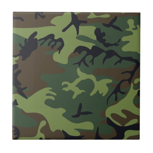グリーンフォレスト軍隊迷彩柄 タイル (正面)