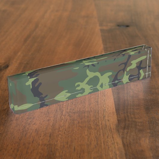 グリーンフォレスト軍隊迷彩柄 デスクネームプレート (側面)