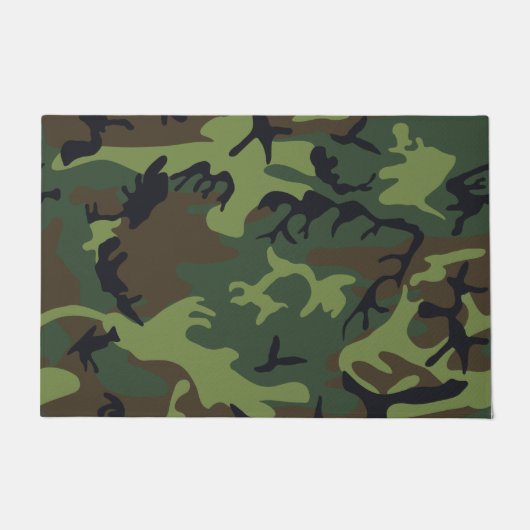 グリーンフォレスト軍隊迷彩柄 ドアマット (正面)