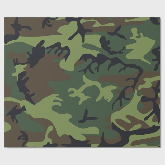 グリーンフォレスト軍隊迷彩柄 ラッピングペーパー (フラット)