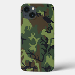 グリーンフォレスト軍隊迷彩柄 iPhone 13ケース