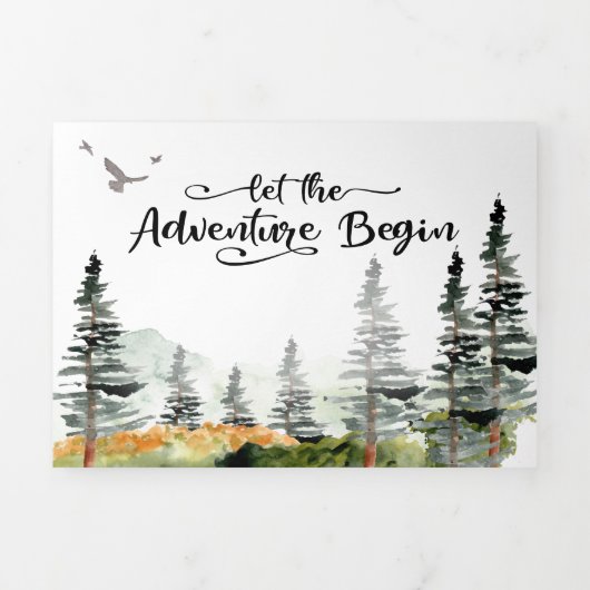 グリーンフォレス結婚トトリフォールド招待状 三つ折り招待状 (カバー)