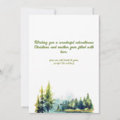 グリーンフォント絵を描油クリスマスホリデーキャンプレイク シーズンカード (裏面)