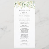 グリーンフォージュボタニカル結婚式 プログラム (裏面)