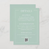 グリーンフォーマルの結婚詳細エンクロージャカード エンクロージャーカード (正面/裏面)