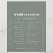 グリーンフォーマルは、むしろブライダルシャワーゲーム (正面)