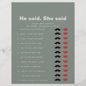 グリーンフォーマル彼は彼女はブライダルシャワーゲームと言った (正面)