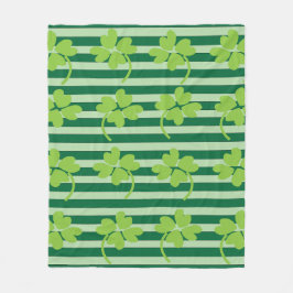 グリーンフォーリーフクローバーシャムロックSt patricks day フリースブランケット