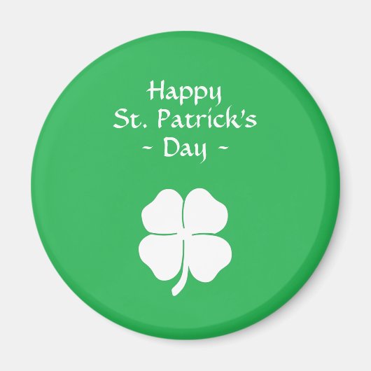 グリーンフォーリーフクローバーハッピーSt patricks day マグネット (正面)