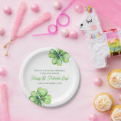グリーンフォーリーフクローバーラッハッピーハッピーSt patricks day ペーパープレート (パーティー)