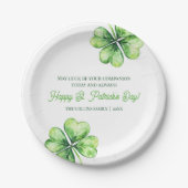 グリーンフォーリーフクローバーラッハッピーハッピーSt patricks day ペーパープレート (正面)