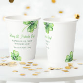 グリーンフォーリーフクローバーラッハッピーハッピーSt patricks day 紙コップ