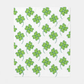 グリーンフォーリーフクローバー フリースブランケット (正面)