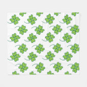 グリーンフォーリーフクローバー フリースブランケット (正面(横))