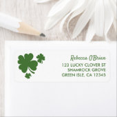 グリーンフォーリーフシャムロッククローバー差出人住所 ラベル (インサイチュ)