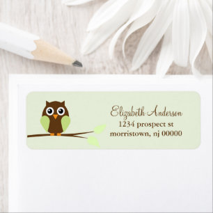 グリーンフクロウ差出人住所ラベル ラベル