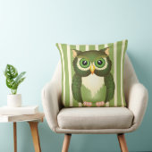 グリーンフクロウ綿装飾用クッション、20インチx 20インチ クッション (椅子)