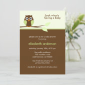 グリーンフクロウ赤ちゃんシャワー 招待状 (スタンド正面)