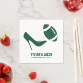 グリーンフットボールをテーマにしたカスタムウェディングナプキン スタンダードカクテルナプキン (インサイチュ)