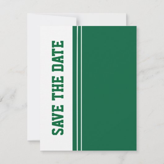 グリーンフットボールウェディングセーブザデートのお知らせ 招待状 (裏面)