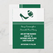 グリーンフットボールウェディングセーブザデートのお知らせ 招待状 (正面/裏面)