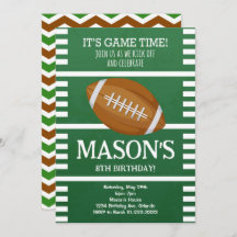 グリーンフットボール誕生日招待状