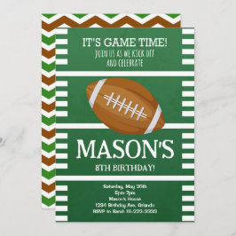 グリーンフットボール誕生日招待状 招待状