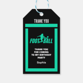 グリーンフットボール選手ガール、誕生日ガールチーム ギフトタグ
