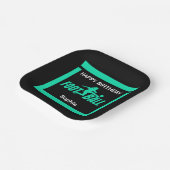 グリーンフットボール選手ガール、誕生日ガールチーム ペーパープレート (傾斜あり)